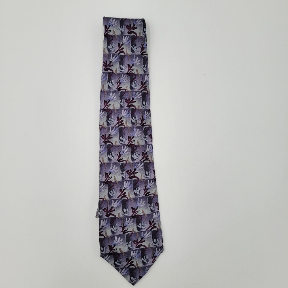 Jerry Garcia Silk Tie Pine and rock Collection Fifteen Maroon & gray